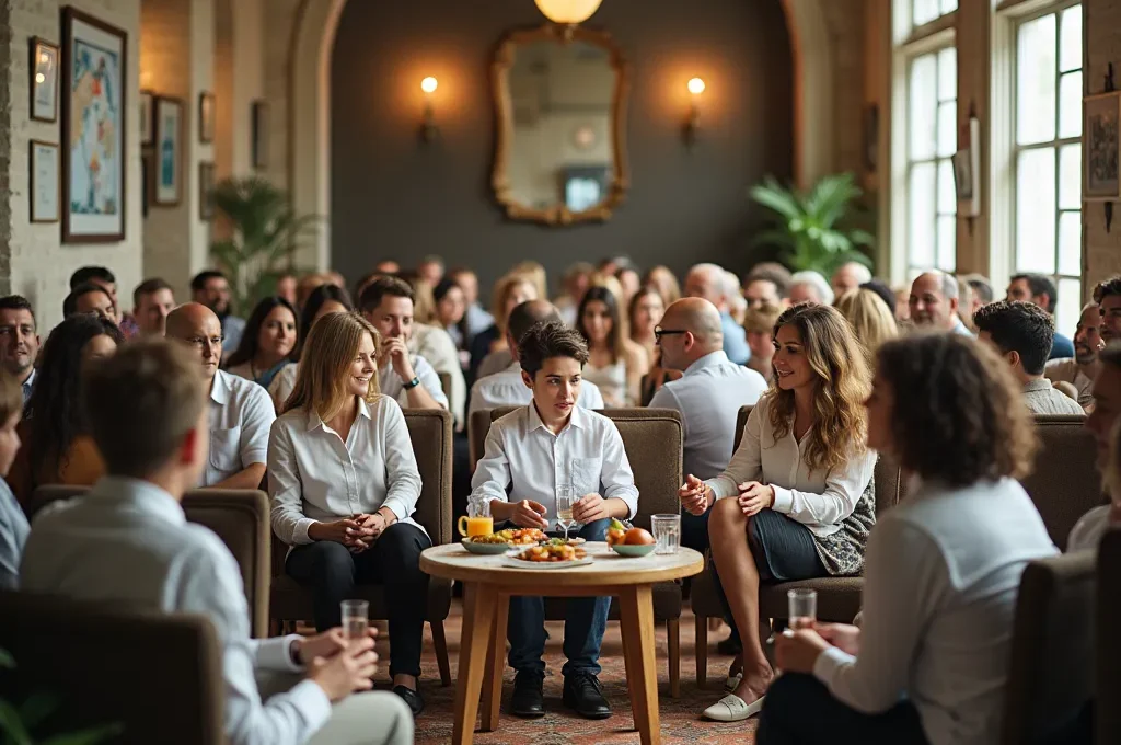 Vue aérienne d'un chalet québécois montrant les quatre saisons et les tâches d'entretien correspondantes.