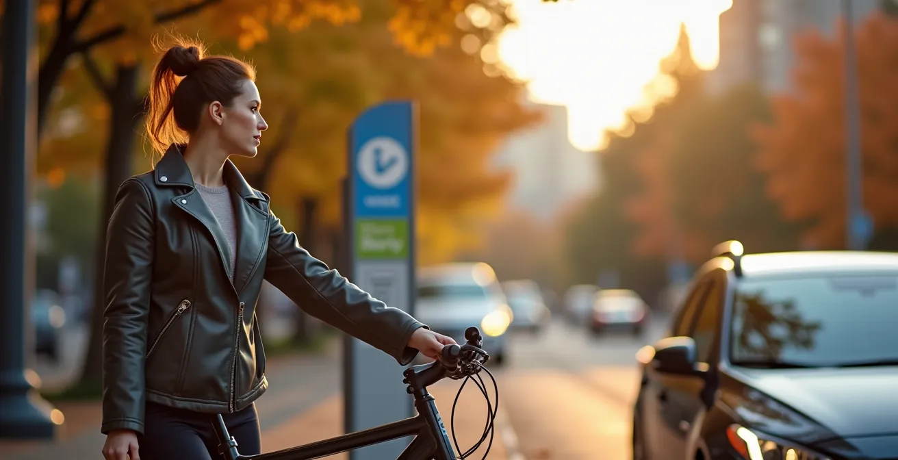 Scène montrant l'interconnexion des différents modes de transport urbain à Montréal