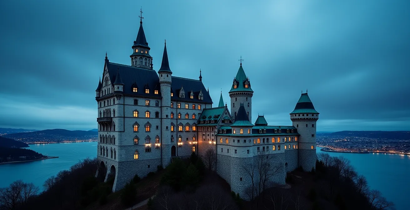 Vue majestueuse du Château Frontenac sur le Cap Diamant avec le fleuve Saint-Laurent