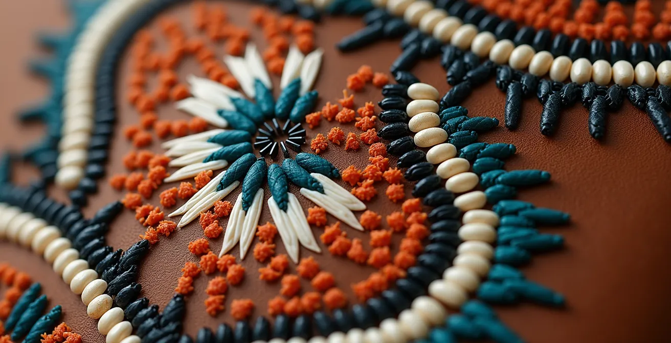 Artisanat traditionnel autochtone avec motifs culturels distinctifs