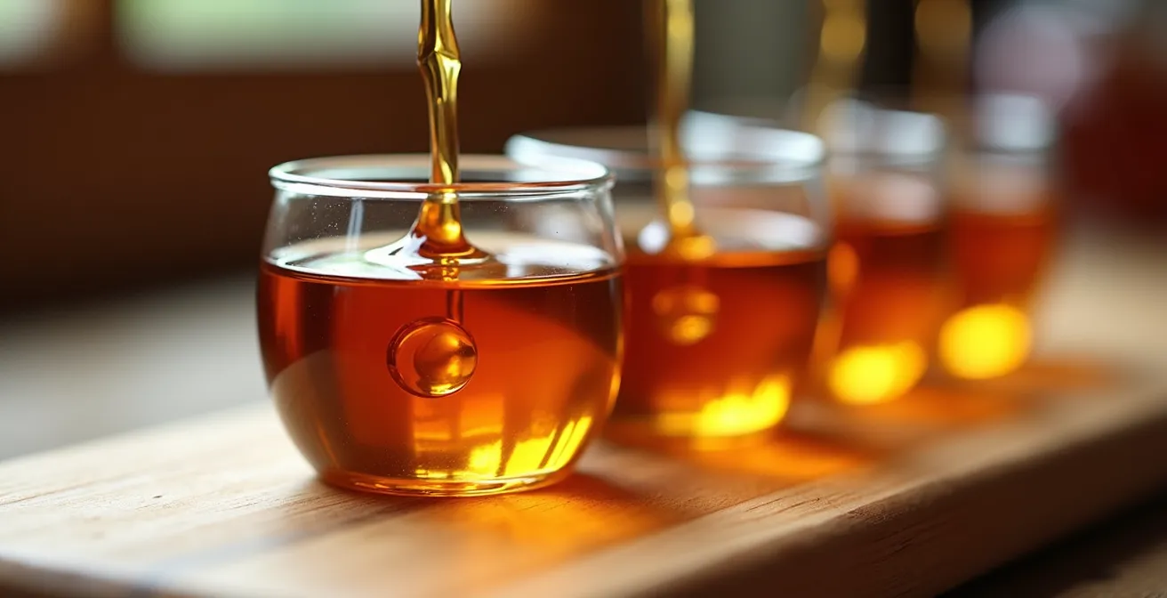 Dégustation comparative de sirops d'érable de différentes couleurs